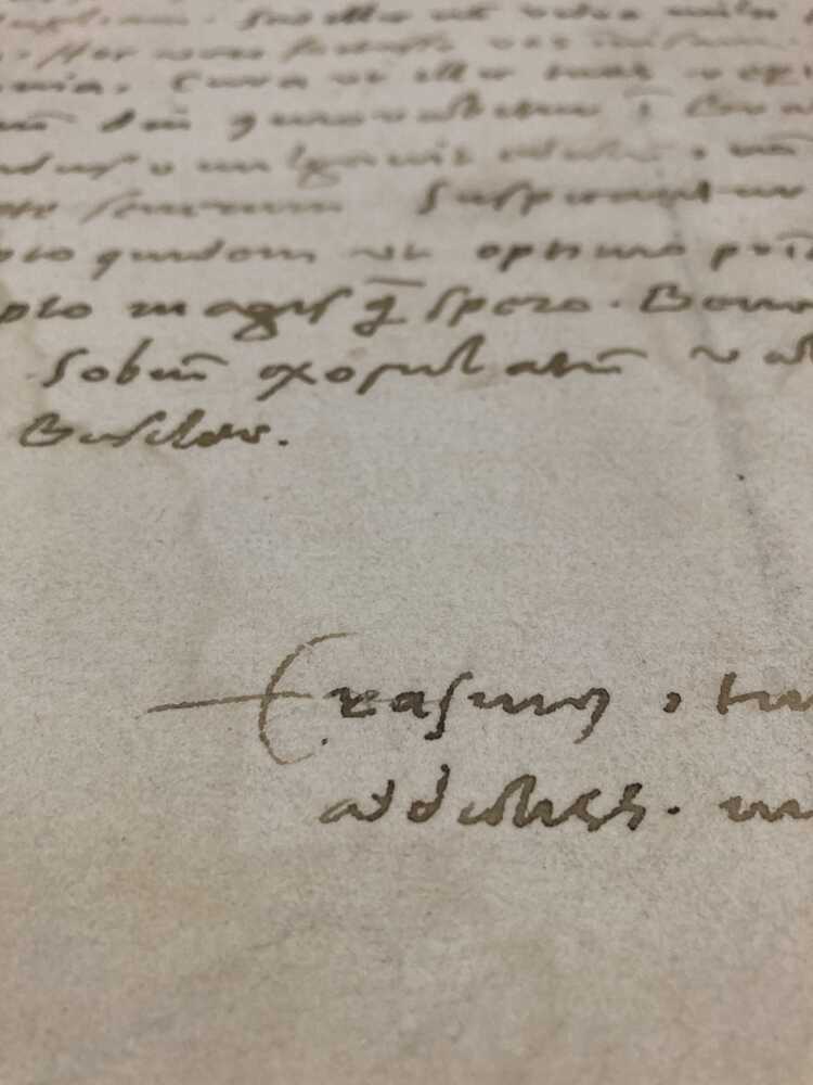 Handgeschreven Brief Van Erasmus Canon Van Nederland